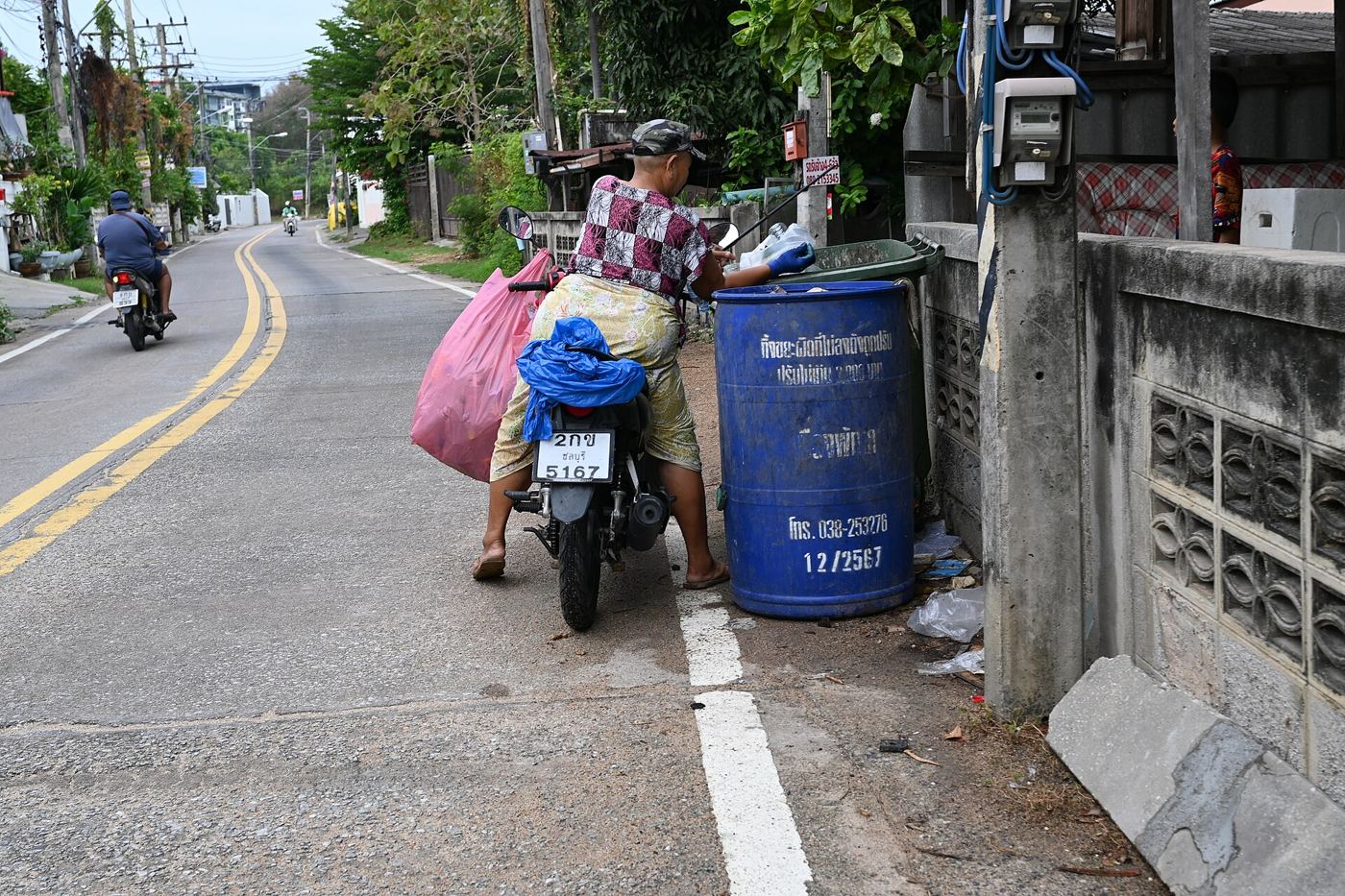 recycling bins along a residential street
