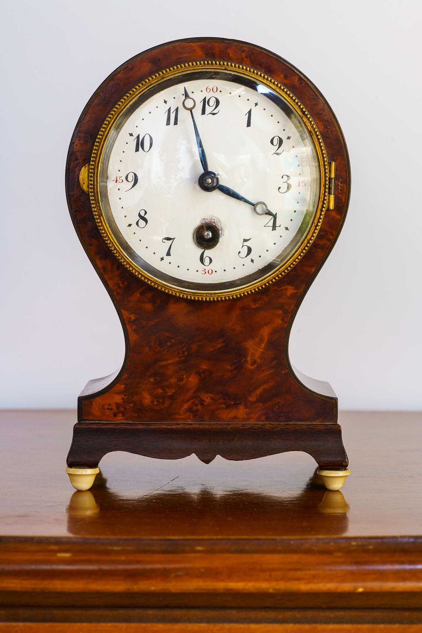 A clock on a desk