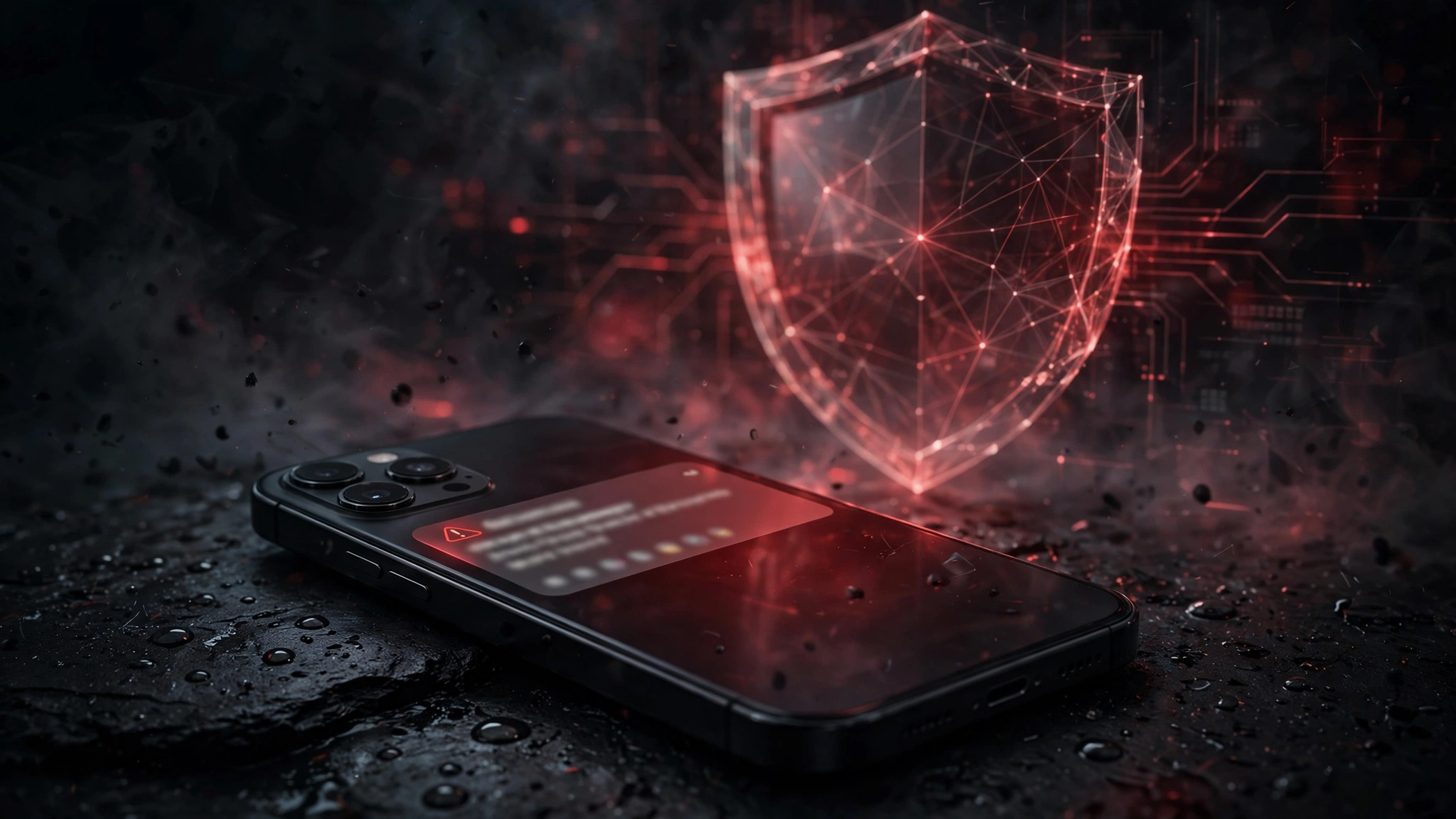 Smartphone showing a verification code with a security warning concept
